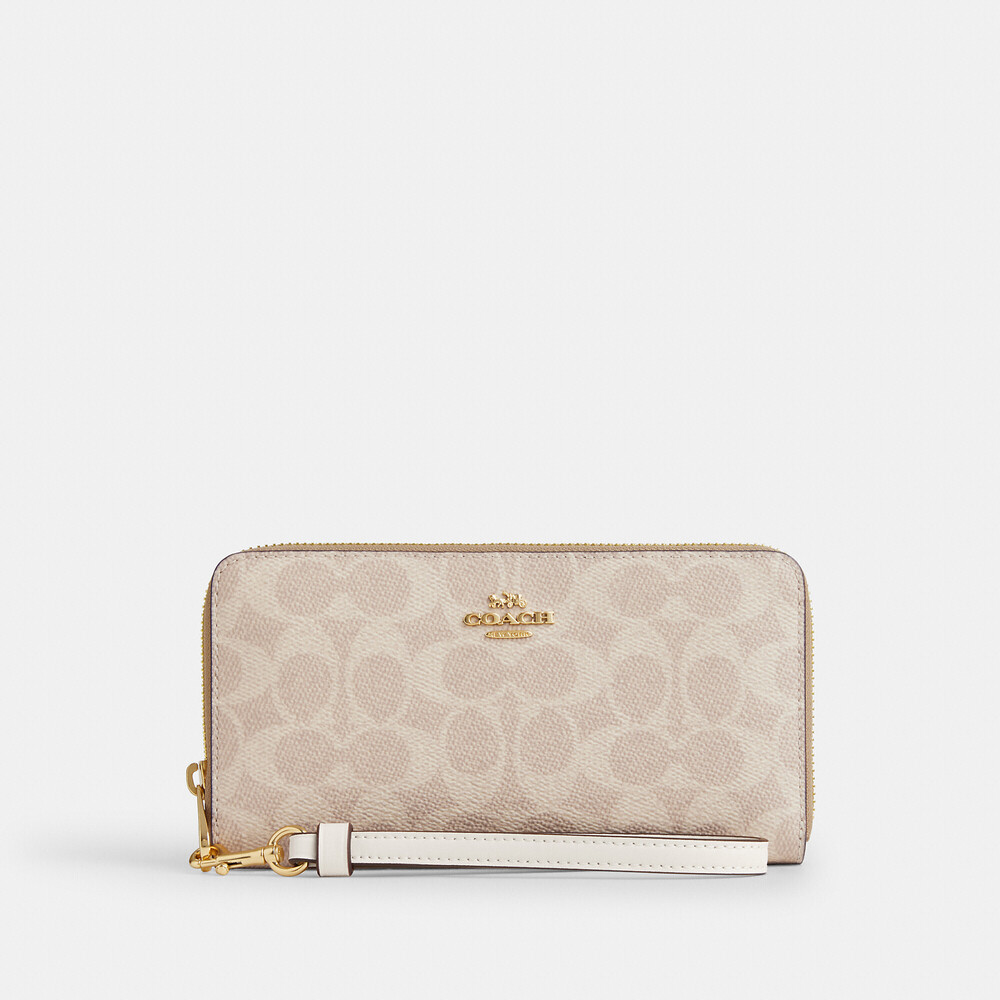 Coach Long Zip Around Wallet In Signature Canvas